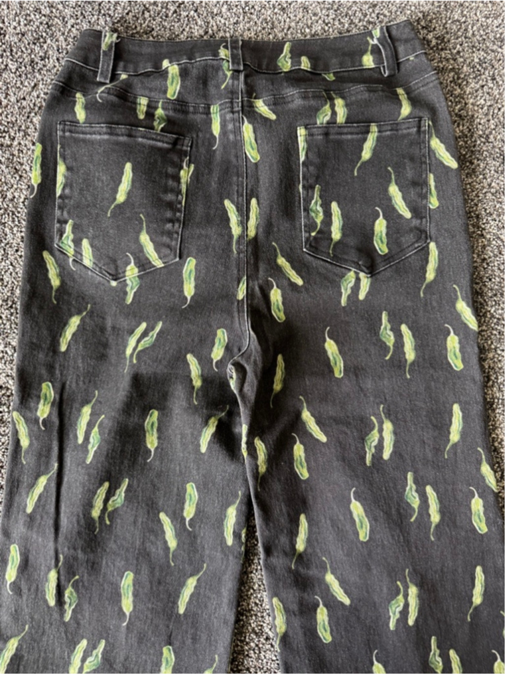 Women's Bailey Rose Black & Green Pepper Print Wide Leg Jeans S - Picture 9 of 11